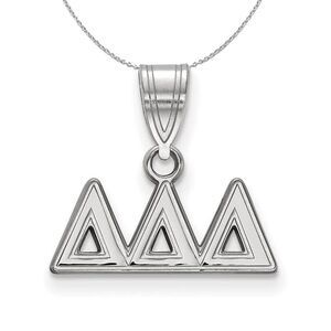 Sterling Silver Delta Delta Delta Medium Greek Necklace - 24 Inch